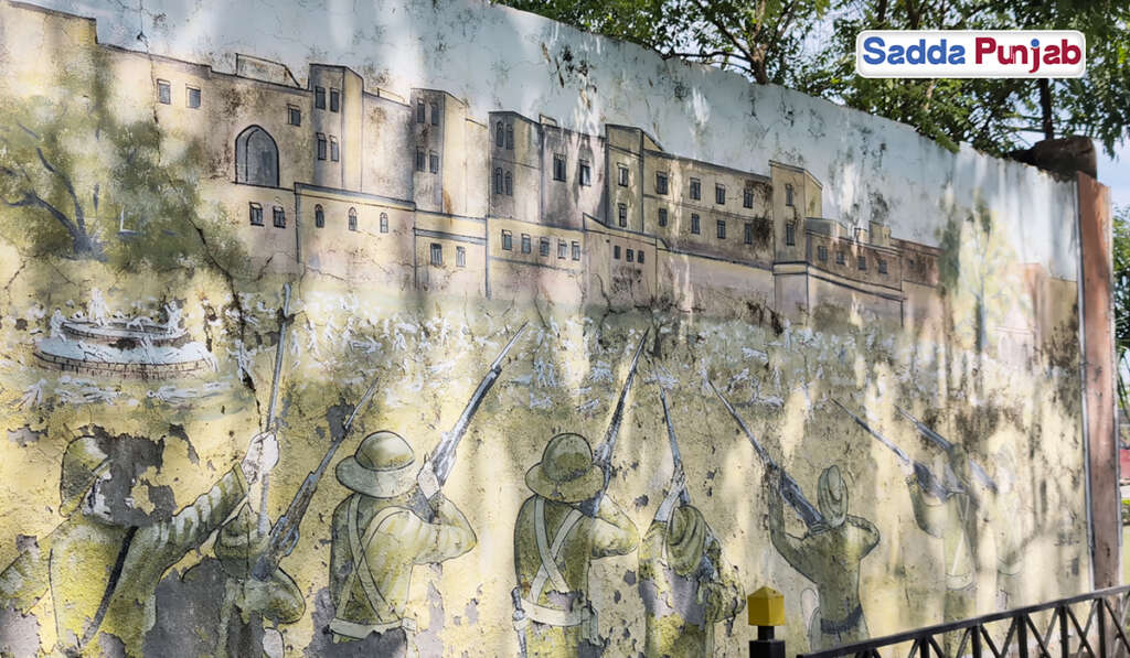 paintings on the walls of the village