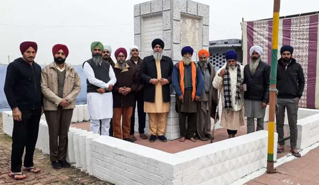 A modest memorial at his ancestral village Bhakna in Amritsar district