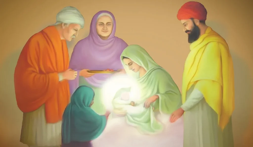 Satguru Nanak appeared, the mist vanished, and the world was illuminated 4 Guru Nanak was born