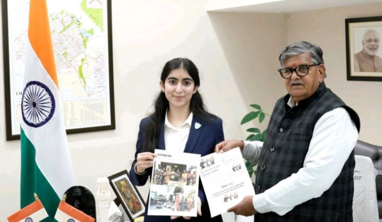 From 'Project Kala' for Phulkari Artisans to ₹45 Lakh for Punjab Flood Victims: Know the Story of Mansimar Kaur 8 honored by gulab chand kataria 768x448 1