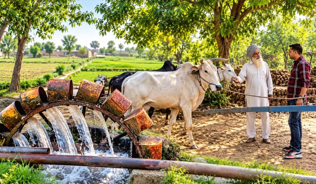 The Persian Wheel and Its Buckets